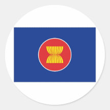 Bandera de la Asociación de Naciones del c@sureste Etiquetas Redondas