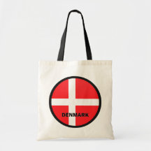 Bandera de la calidad de Dinamarca Roundel Bolsa Lienzo