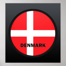 Bandera de la calidad de Dinamarca Roundel Poster