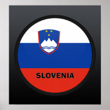 Bandera de la calidad de Eslovenia Roundel Impresiones
