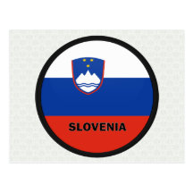 Bandera de la calidad de Eslovenia Roundel Tarjetas Postales