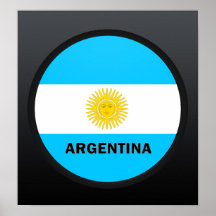 Bandera de la calidad de la Argentina Roundel Posters