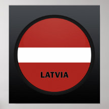 Bandera de la calidad de Letonia Roundel Poster