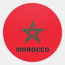 Bandera de la calidad de Marruecos Roundel Etiqueta Redonda