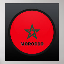 Bandera de la calidad de Marruecos Roundel Posters