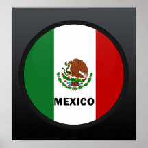Bandera de la calidad de México Roundel Poster