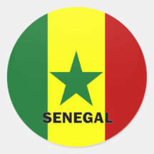 Bandera de la calidad de Senegal Roundel Etiqueta Redonda