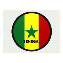 Bandera de la calidad de Senegal Roundel Tarjeta Postal