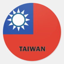 Bandera de la calidad de Taiwán Roundel Pegatina Redonda