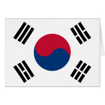 Bandera de la Corea del Sur Tarjetas