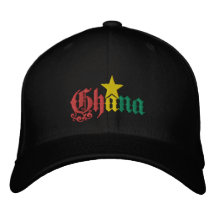 Bandera de la estrella de Ghana del casquillo de G Gorra De Beisbol Bordada