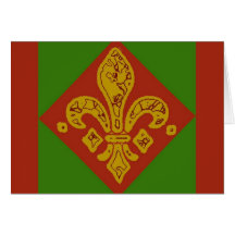 Bandera de la flor de lis tarjetas