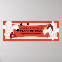 Bandera de la graduación de los cangrejos de la fl impresiones