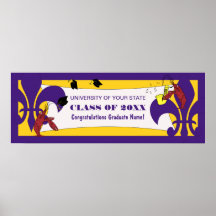 Bandera de la graduación de los cangrejos de la fl posters