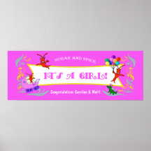 Bandera de la niña de los Critters de Cajun Poster