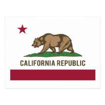 Bandera de la república de California - color Postales