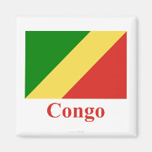 Bandera de la república de Congo con nombre Iman Para Frigorífico