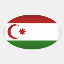 Bandera de la república de CUATRO Talysh-Mughan Calcomania Oval Personalizadas