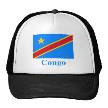 Bandera de la república Democratic de Congo con no Gorro De Camionero