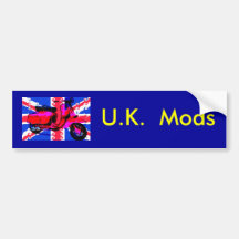 bandera de la vespa, Mods BRITÁNICO Pegatina De Parachoque
