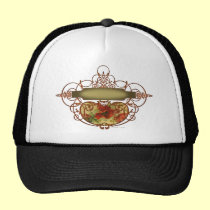Bandera de la voluta de la amapola gorras