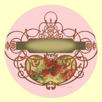 Bandera de la voluta de la amapola pegatinas