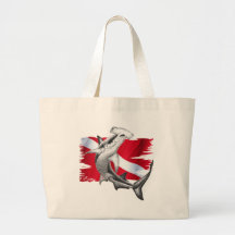 Bandera de la zambullida con el tiburón-buceador d bolsas