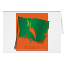 Bandera de la zanahoria del vegano tarjetón