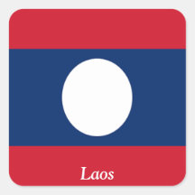 Bandera de Laos Calcomanía Cuadradase