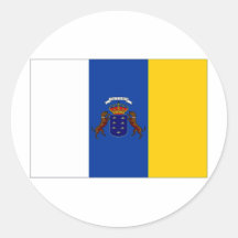 Bandera de las islas Canarias de España Etiqueta