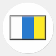 Bandera de las islas Canarias Etiquetas Redondas