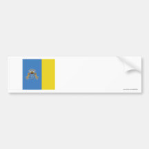 Bandera de las islas Canarias Etiqueta De Parachoque