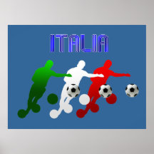 Bandera de los deportes de Italia Calcio de los ju Poster