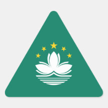 Bandera de Macao/de Macao. China/chino Calcomania Trianguloada
