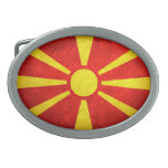 Bandera de Macedonia Hebilla Cinturón Oval