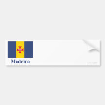 Bandera de Madeira con nombre Pegatina De Parachoque