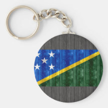 Bandera de madera del isleño de Solomon Llavero Personalizado