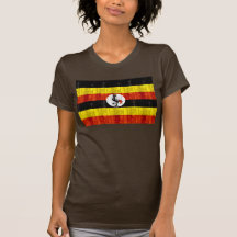 Bandera de madera del Ugandan Camisetas