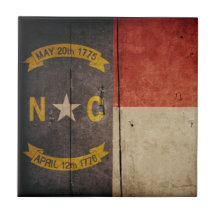 Bandera de madera rugosa de Carolina del Norte Teja