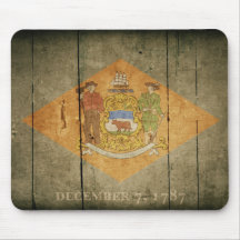 Bandera de madera rugosa de Delaware Tapete De Ratón