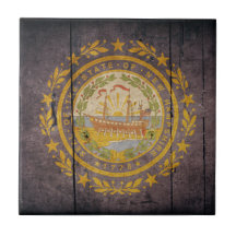 Bandera de madera rugosa de New Hampshire Teja Ceramica
