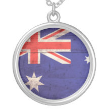 Bandera de madera vieja de Australia Joyerías