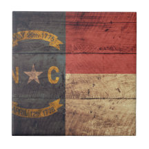 Bandera de madera vieja de Carolina del Norte; Azulejos Cerámicos