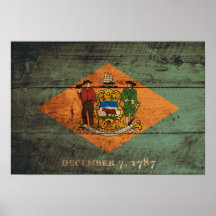 Bandera de madera vieja de Delaware; Posters
