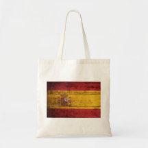 Bandera de madera vieja de España Bolsas