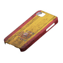 Bandera de madera vieja de España iPhone 5 Case-Mate Cárcasas