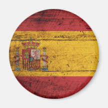 Bandera de madera vieja de España Imán Para Frigorifico