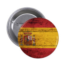 Bandera de madera vieja de España Pin