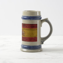 Bandera de madera vieja de España Tazas