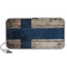 Bandera de madera vieja de Finlandia Laptop Altavoces